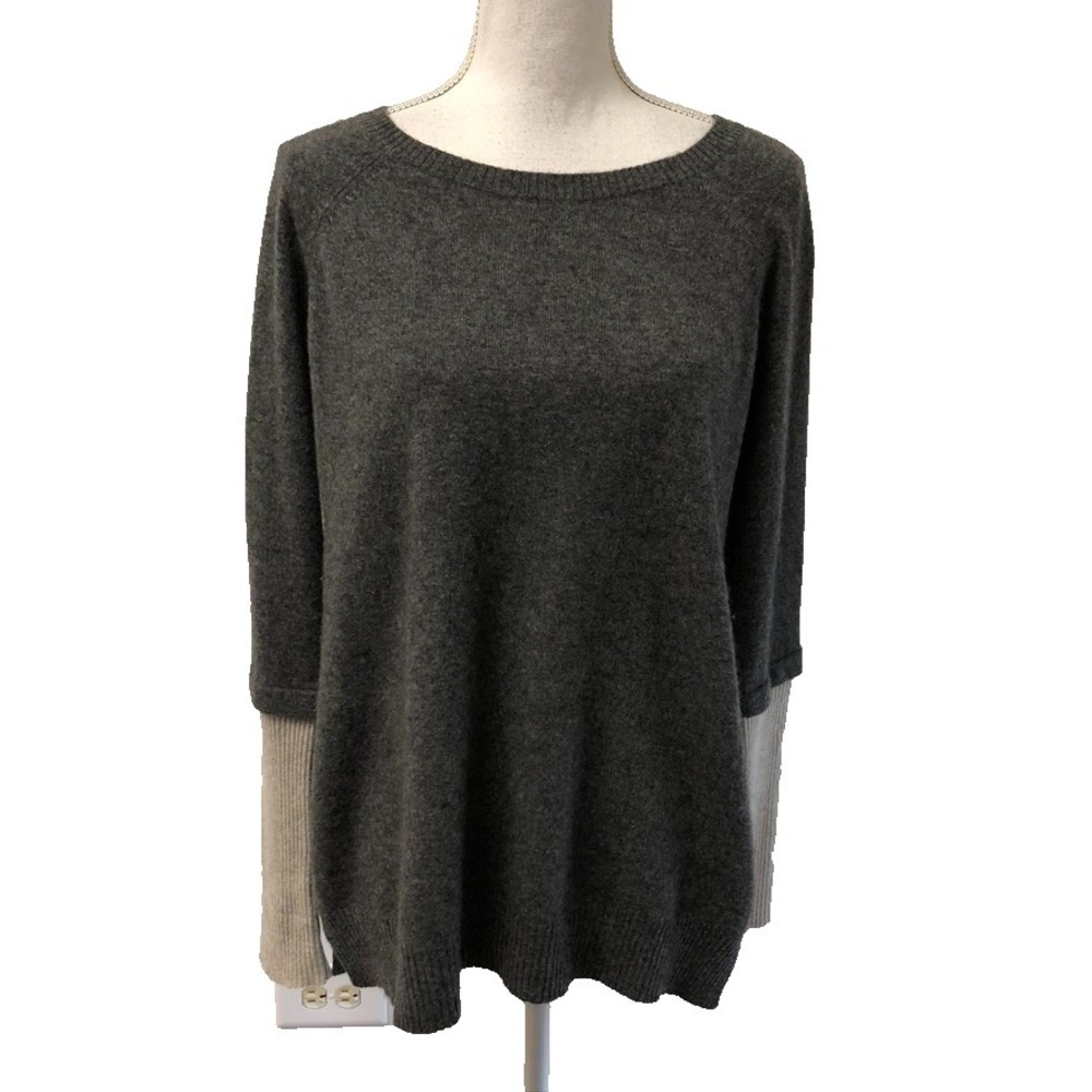 Neiman Marcus Cashmere Sweater Jumper Womens Medium Gray Oversize Lagenlook